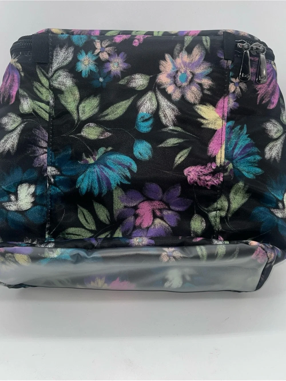 Lug Dolly Travel Cosmetic Case Black Purple Blue Floral